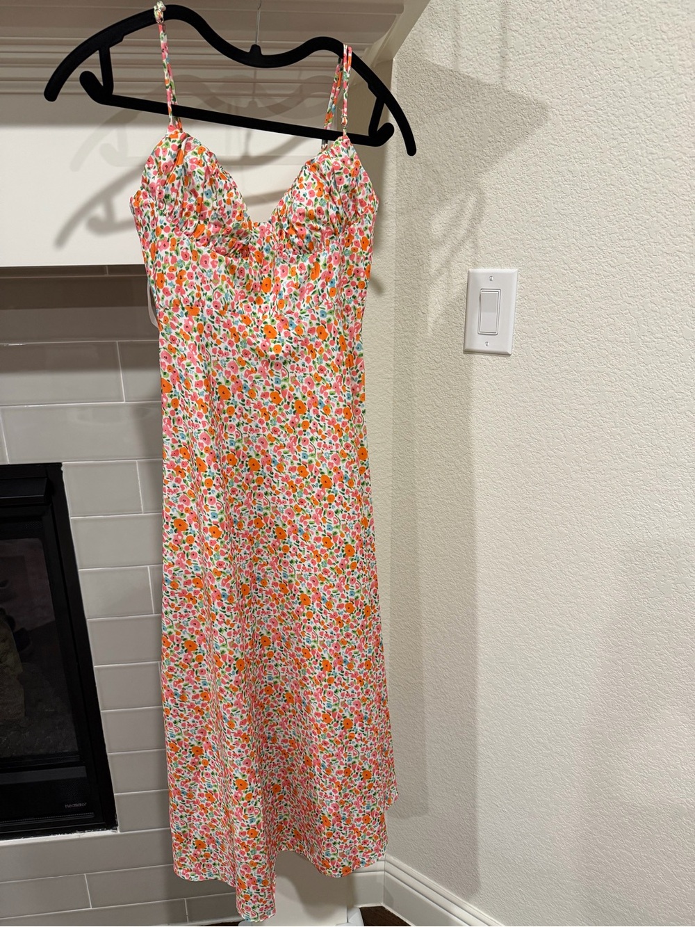 Princess Polly Pastel Floral Slip Dress in Pink & Orange